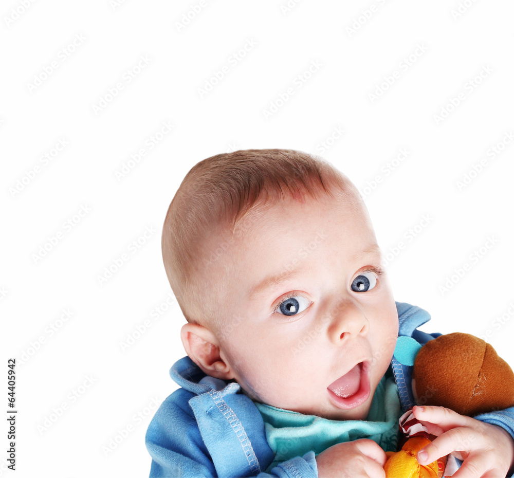 baby boy with his toy