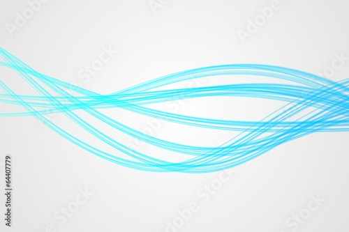Curved laser light design in blue