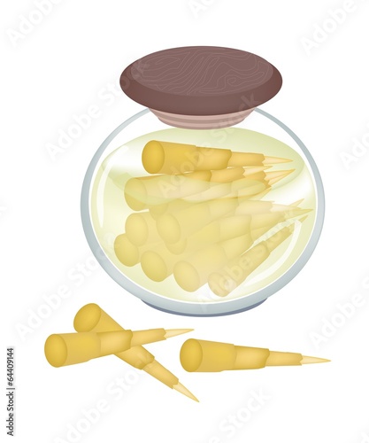 Delicious Pickled Bamboo Shoot in A Jar