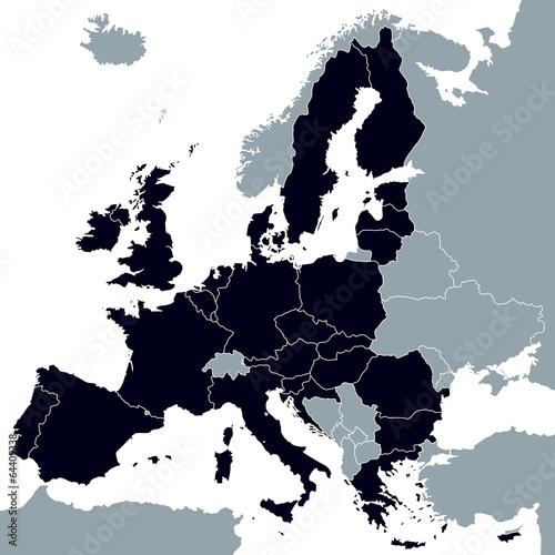 color vector mape of european union borders