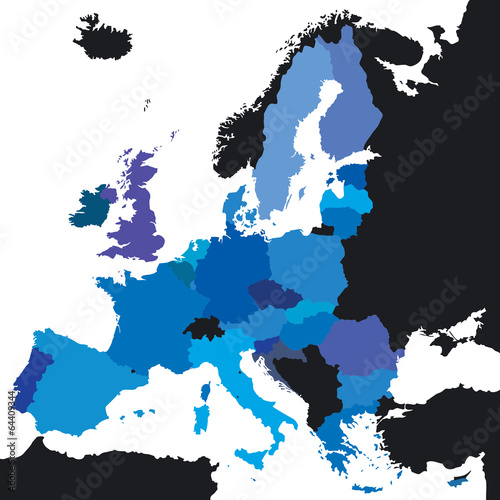 color vector mape of european union borders photo
