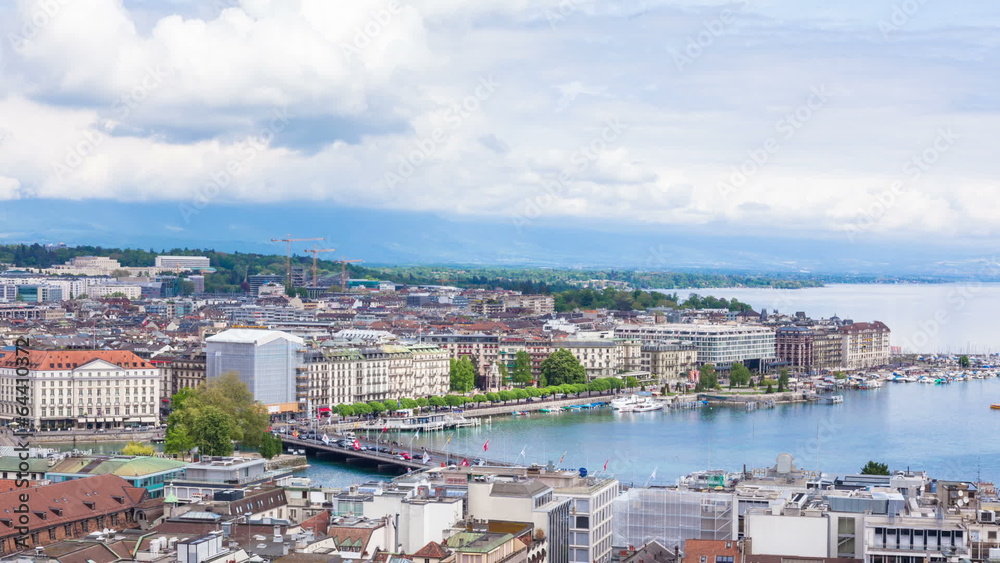 Timelapse of Geneva Mont Blanc bridge