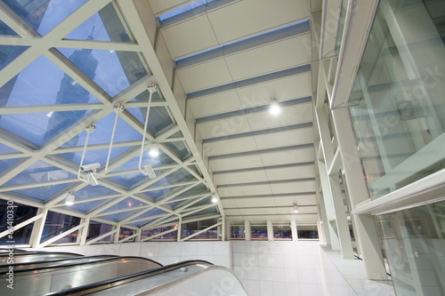 escalator at night