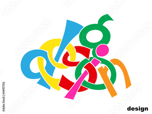 "DESIGN" interwoven letters (graffiti word symbol icon)