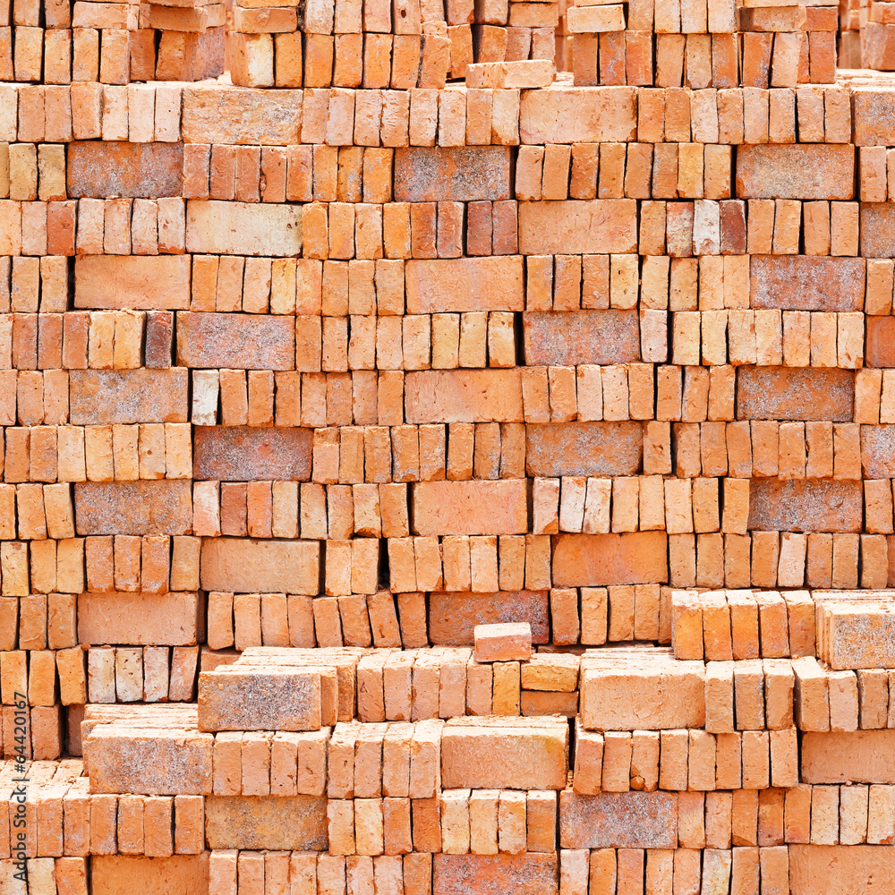 Obraz premium Stack of red brick