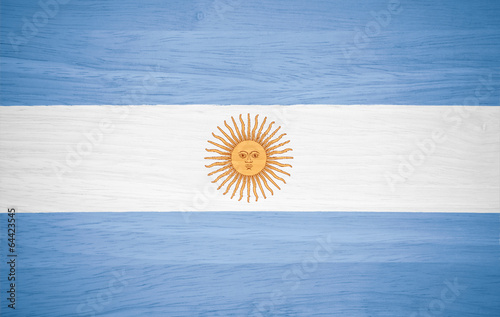 Argentina flag on wood texture