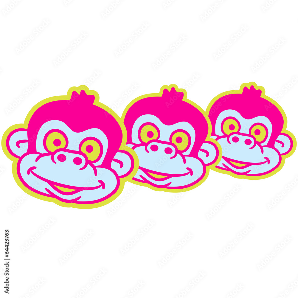 Fototapeta premium Bunte Neon Affen Design