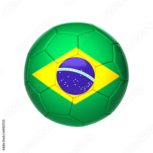 football ball with brazil flag