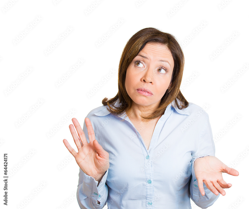 Woman with bad attitude, doesn't know, care Woman with bad attitude, doesn't know, care
