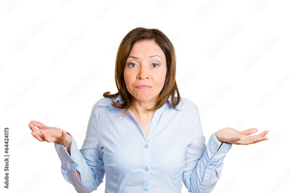 Woman with bad attitude, doesn't know, care Woman with bad attitude, doesn't know, care