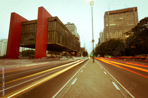 Avenida Paulista, São Paulo-Brazil. Vintage Photography photo