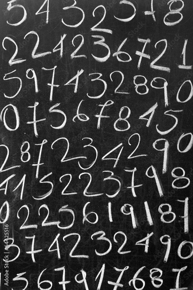 Numbers on blackboard
