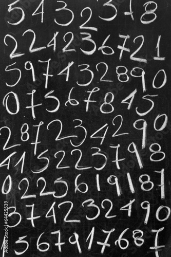 Numbers on blackboard