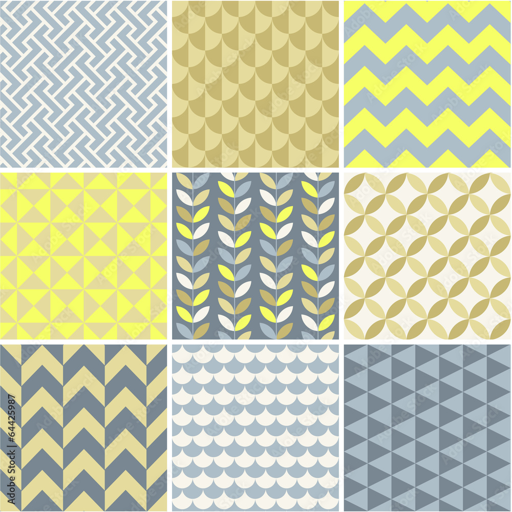 Seamless patterns set - simple geometry