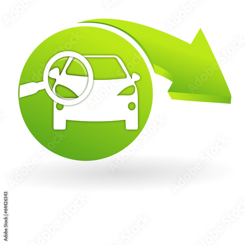 contrôle technique automobile sur web symbole vert