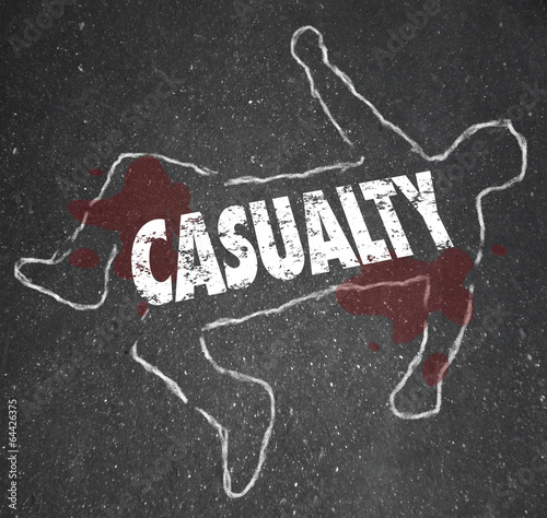 Принти на полотні Casualty Chalk Outline Dead Body Hurt Injury Accident