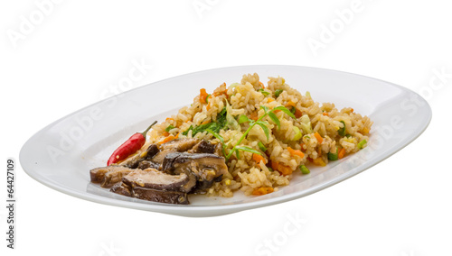 Fried rice with mushrooms