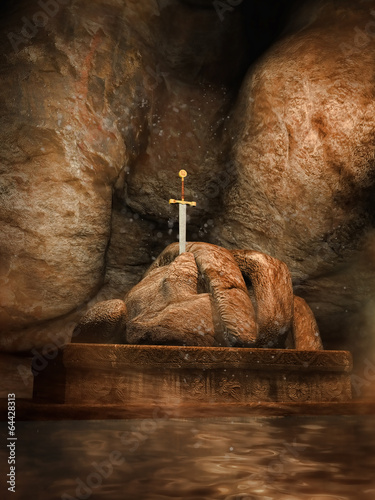 Zaczarowana jaskinia z mieczem wbitym w kamień