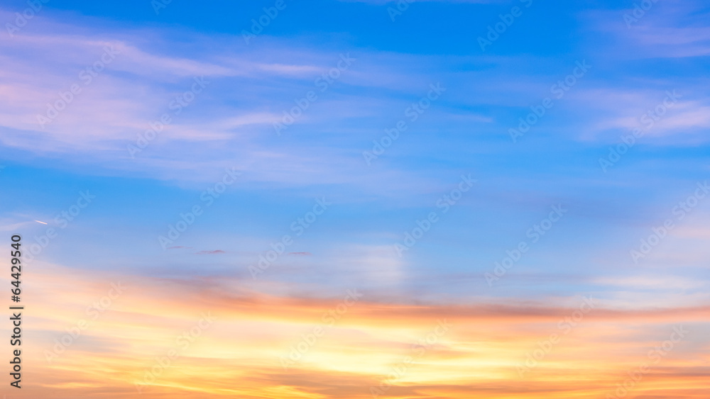 sunset sky and cloud background - obrazy, fototapety, plakaty 