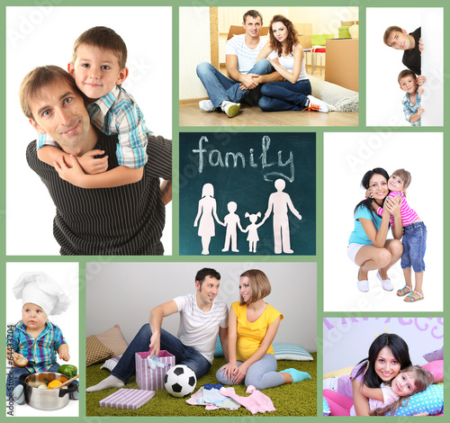 Happy family collage