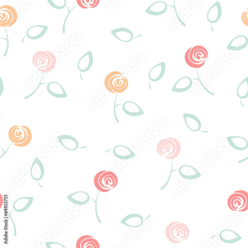 Seamless floral pattern on white