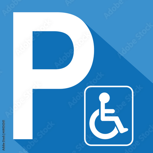 Logo parking personne handicapée.