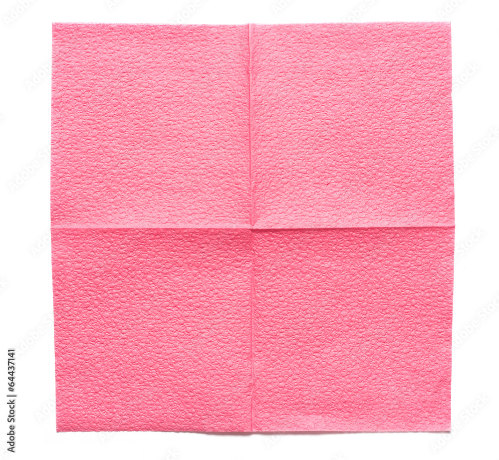 Fototapeta premium Pink paper napkin isolated on white