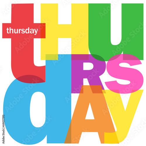 "THURSDAY" (agenda calendar week day date time planner meeting)