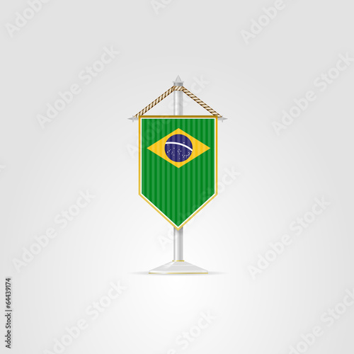 Illustration of national symbols of South America. Brazil.