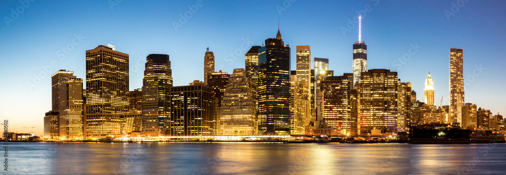 Panorama of New York City Manhattan skyline - obrazy, fototapety, plakaty 