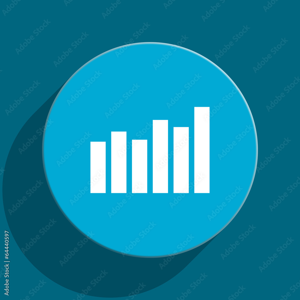 graph blue flat web icon graph blue flat web icon