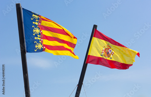 Valencian Community and Spanish Flags