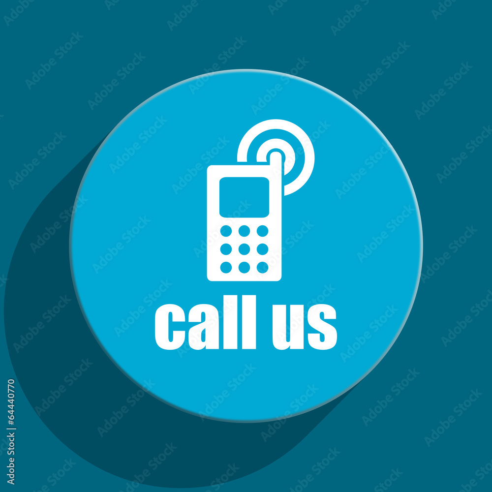call us blue flat web icon call us blue flat web icon