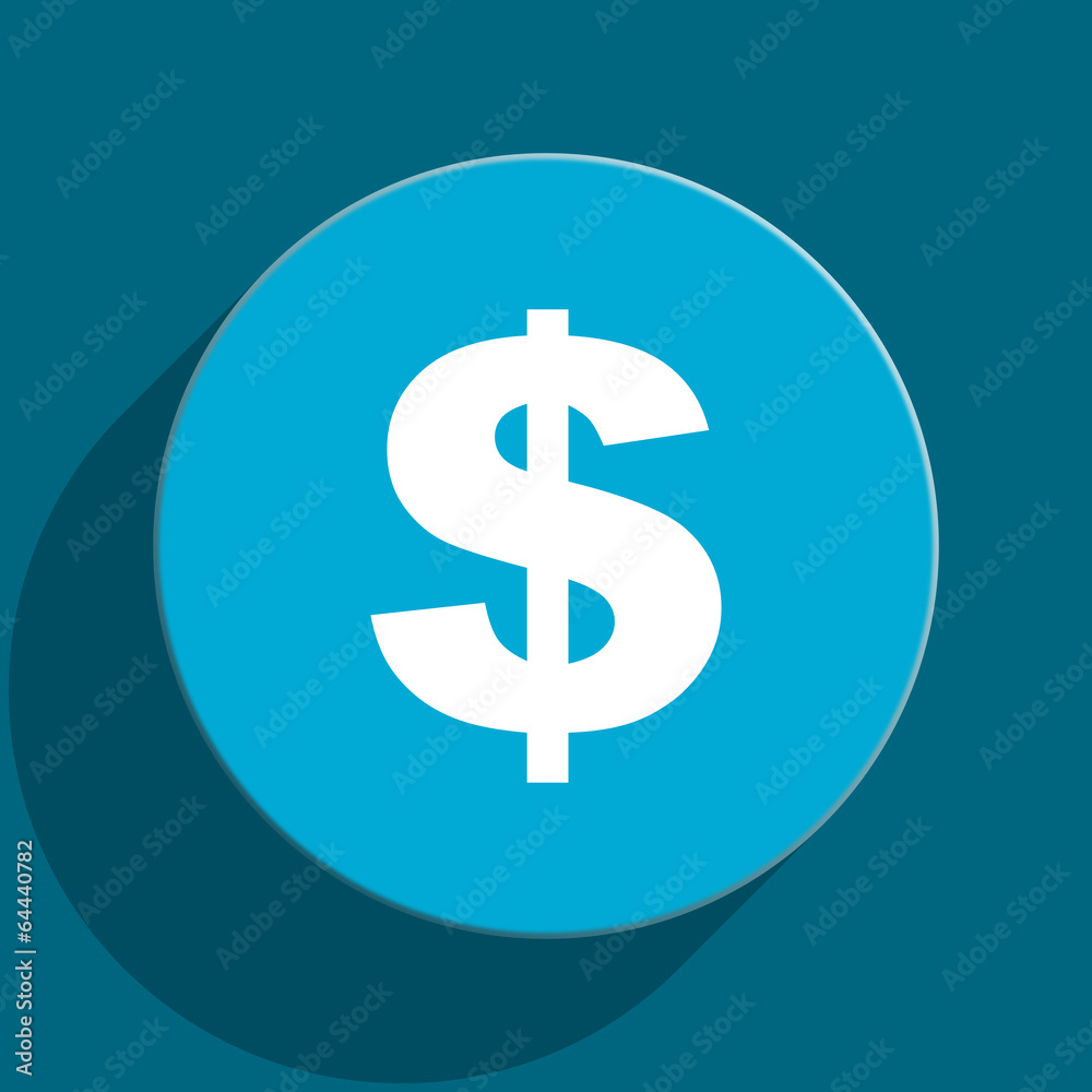 dollar blue flat web icon dollar blue flat web icon