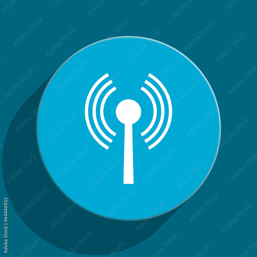 wifi blue flat web icon
