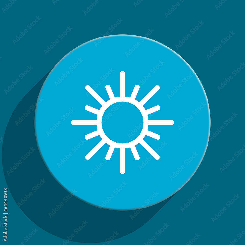sun blue flat web icon