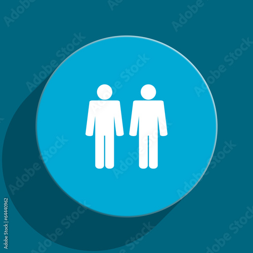 couple blue flat web icon