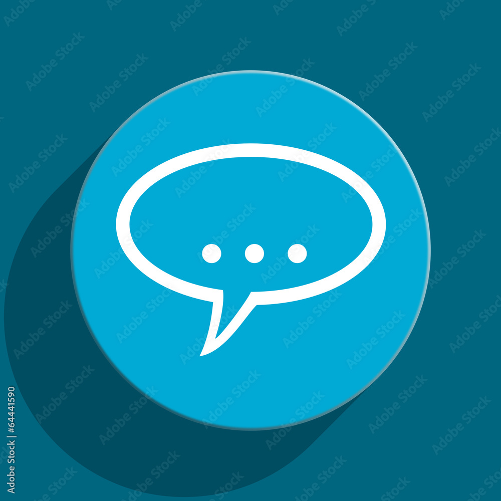 Naklejka premium forum blue flat web icon