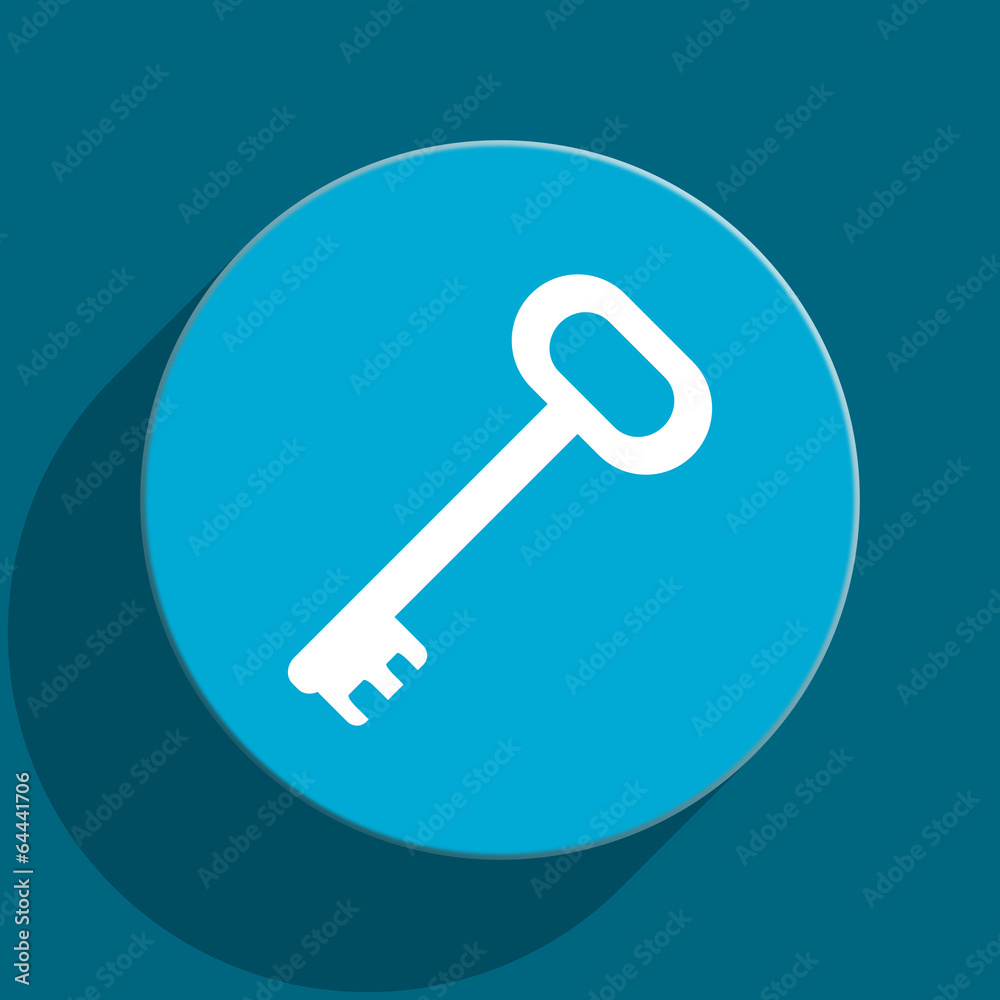 key blue flat web icon key blue flat web icon