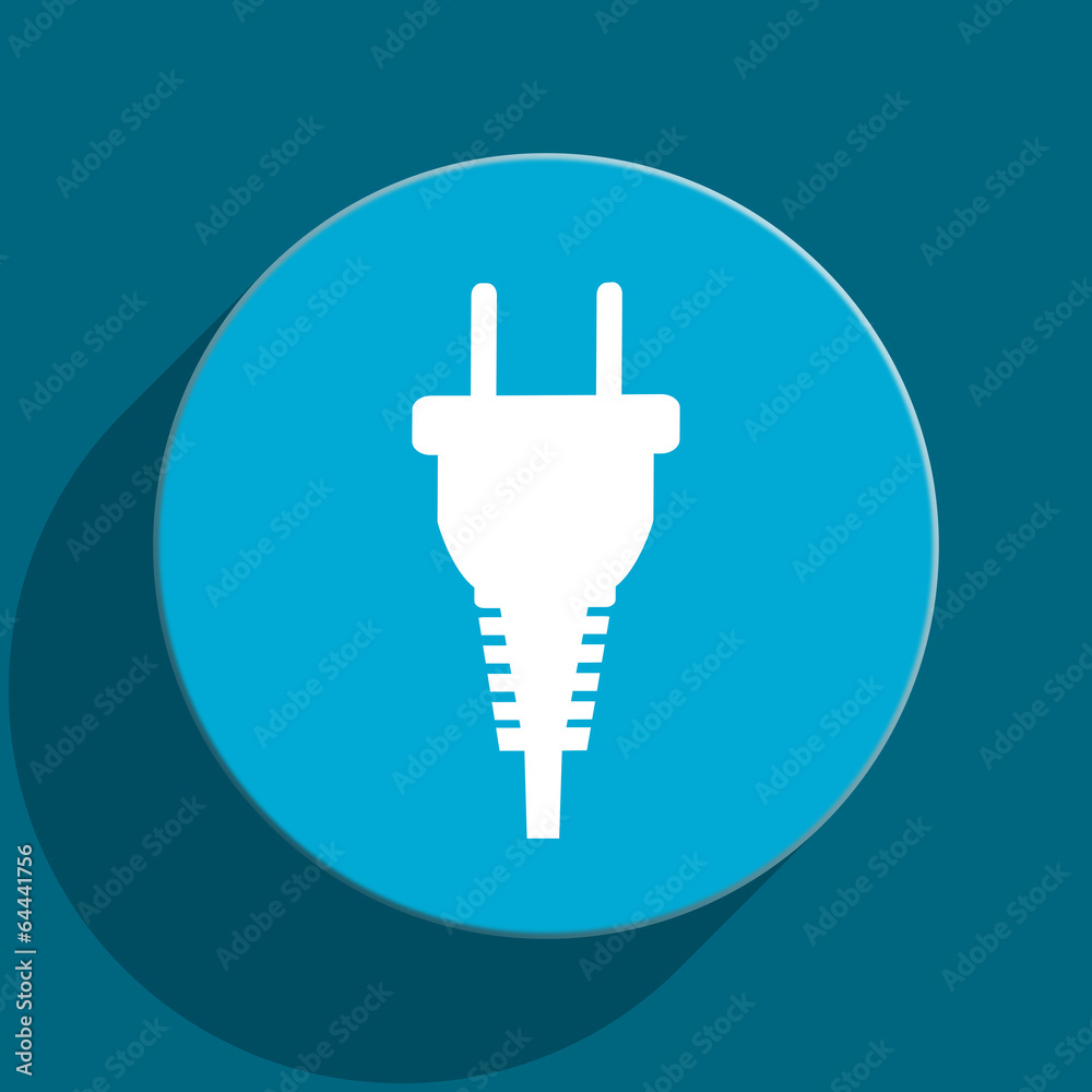 plug blue flat web icon plug blue flat web icon
