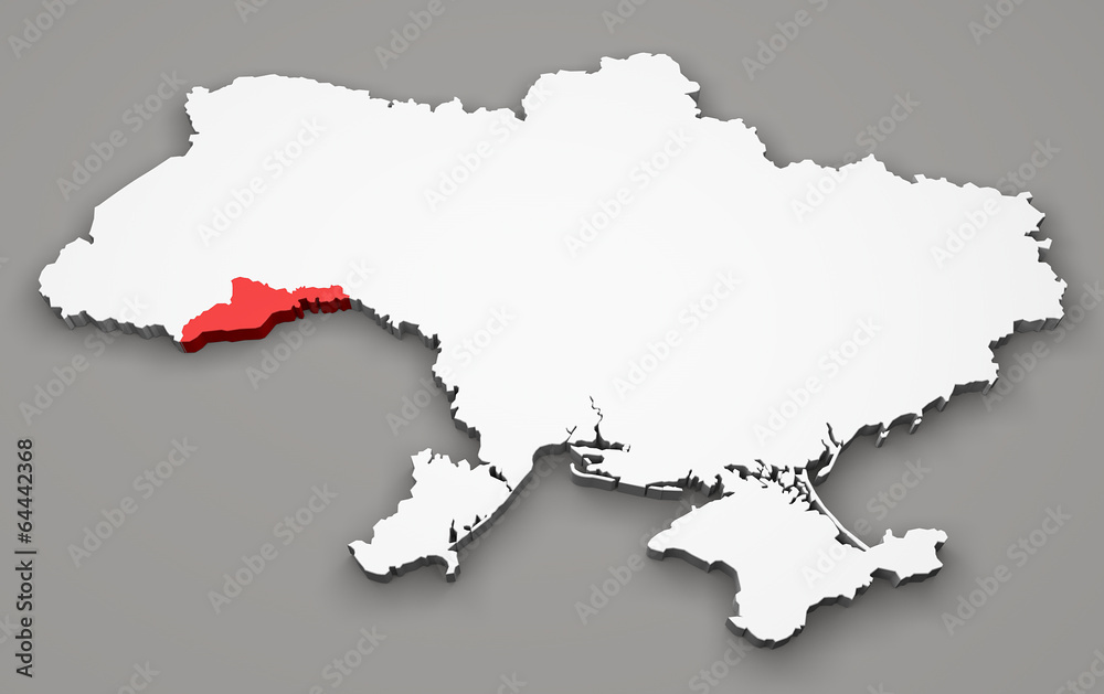 Mappa Ucraina, divisione regioni, chernivtsi