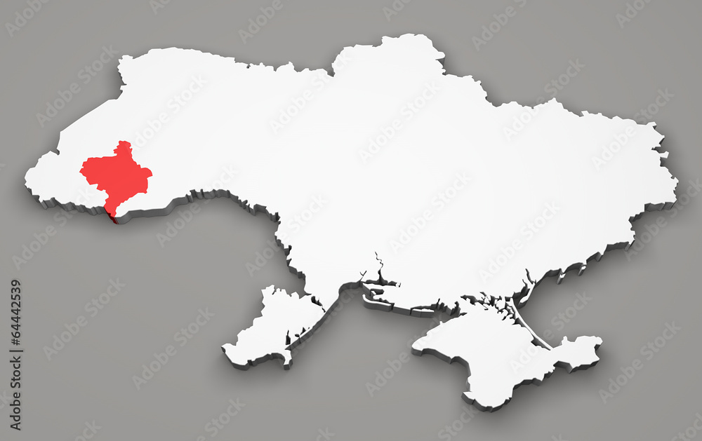 Mappa Ucraina, divisione regioni, ivano-frankivsk
