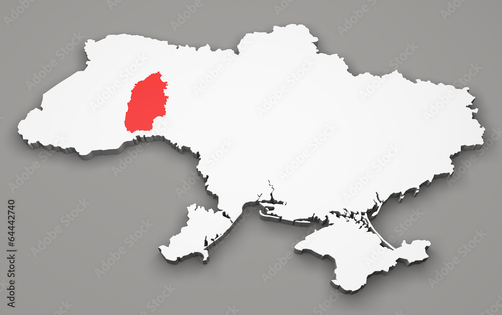 Fototapeta premium Mappa Ucraina, divisione regioni, khmelnytskyi