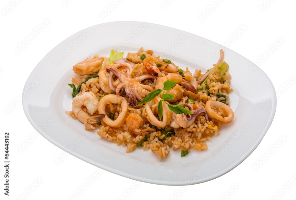 Rice with seafood