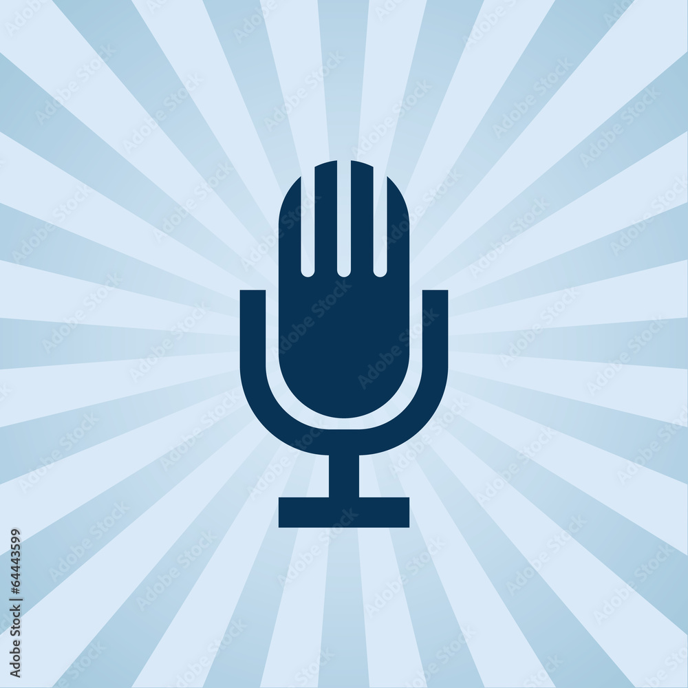 Old fashioned microphone on background beams. Old fashioned microphone on background beams.