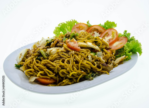 chinese stir-fried noodles isolated