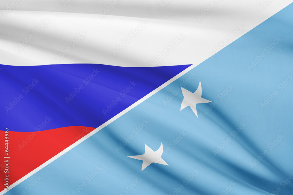 Series of flags. Russia and Federated States of Micronesia. Series of flags. Russia and Federated States of Micronesia.