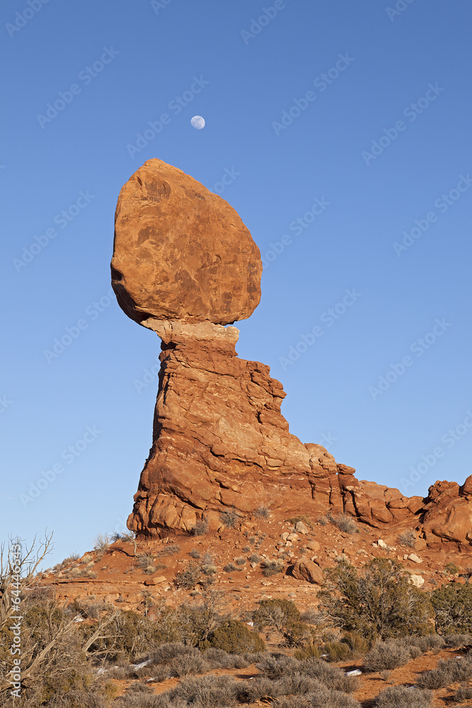 Balanced Rock is Feature at Arches National Park, Utah.