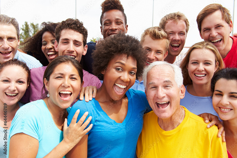 Outdoor Portrait Of Multi-Ethnic Crowd Outdoor Portrait Of Multi-Ethnic Crowd
