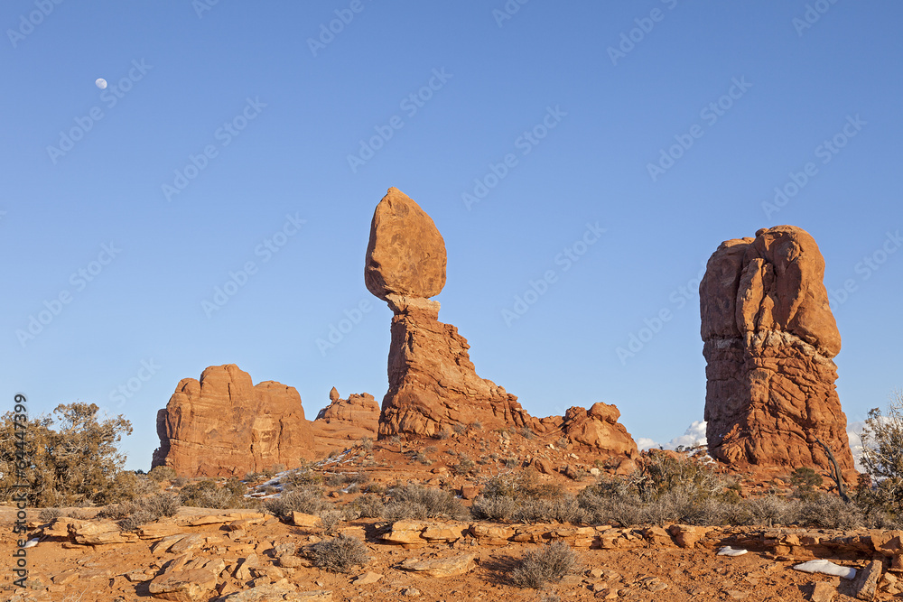 Balanced Rock is Feature at Arches National Park, Utah.